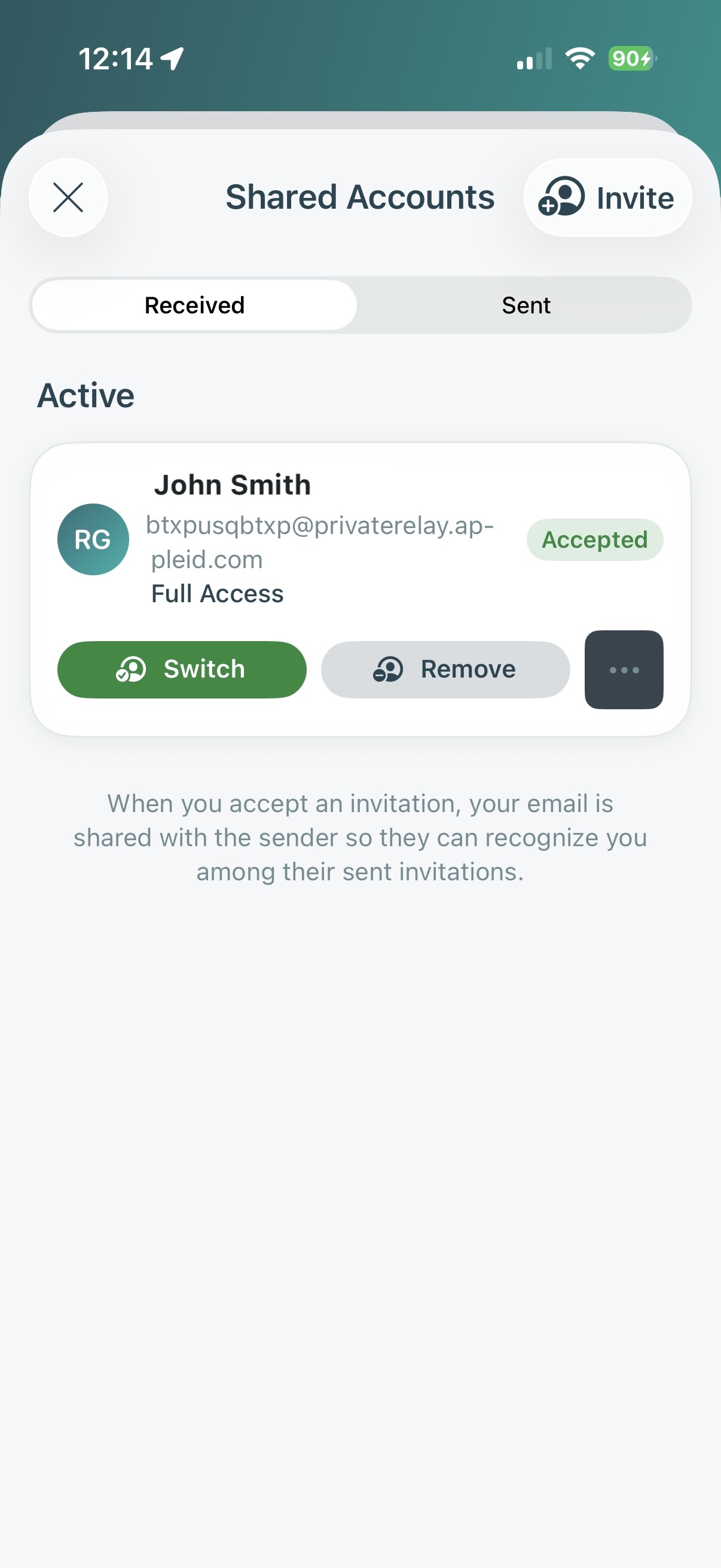 Received invitations