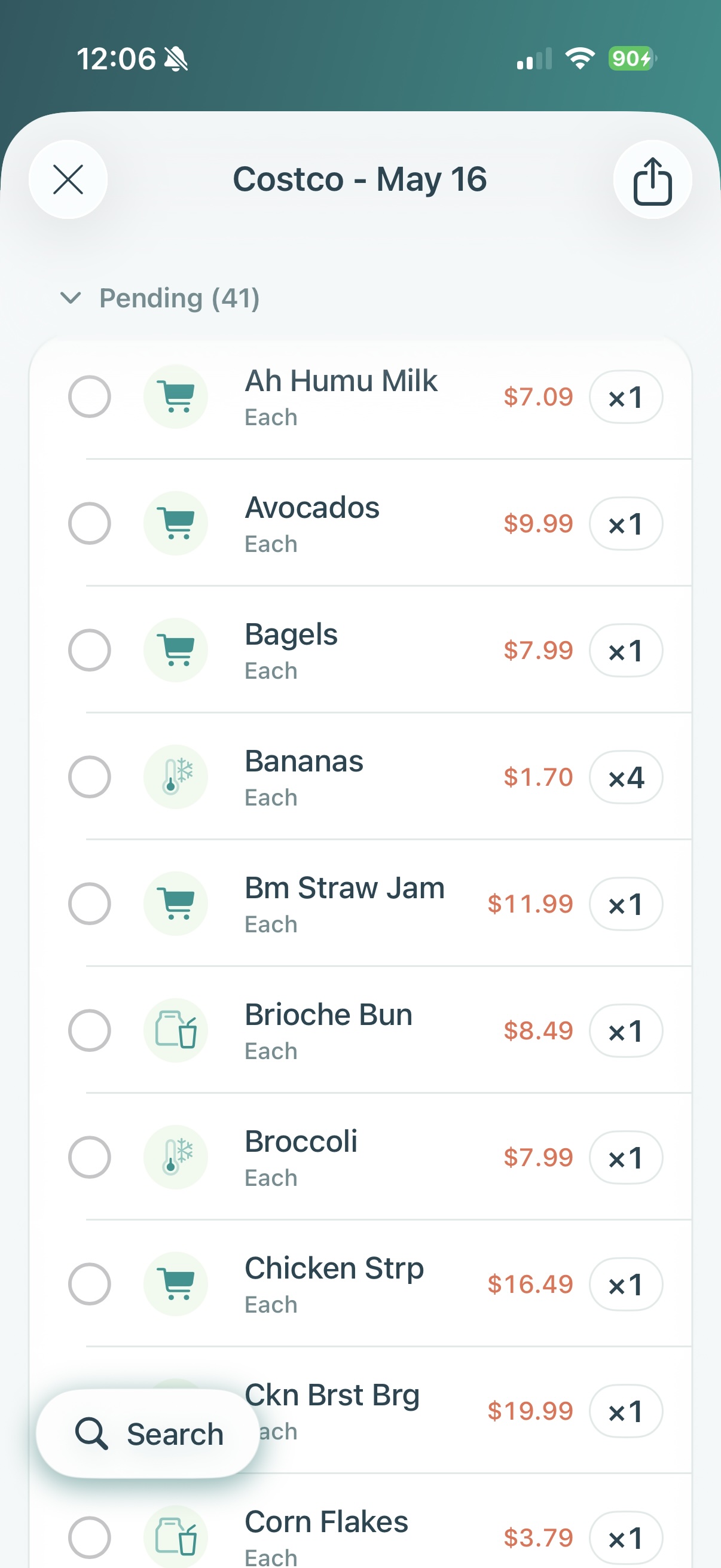 Shopping list